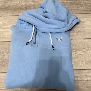 Light Blue Hoodie with Embroidered Logo